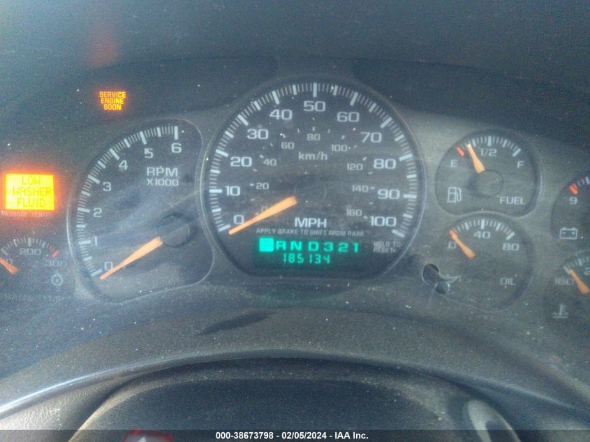 2002 Chevrolet Avalanche 2500 VIN: 3GNGK23G12G232755 Lot: 38673798