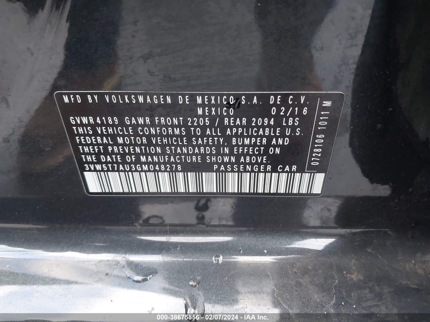 2016 VOLKSWAGEN GOLF GTI S 4-DOOR - 3VW5T7AU3GM048278