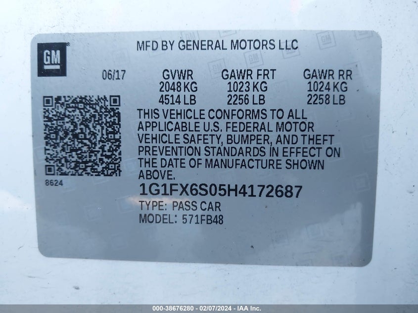 2017 CHEVROLET BOLT EV PREMIER - 1G1FX6S05H4172687