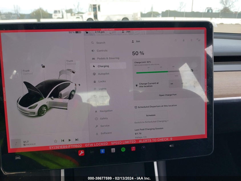 VIN 5YJ3E1EB9JF111602 2018 TESLA MODEL 3 LONG RANGE/PERFORMANCE