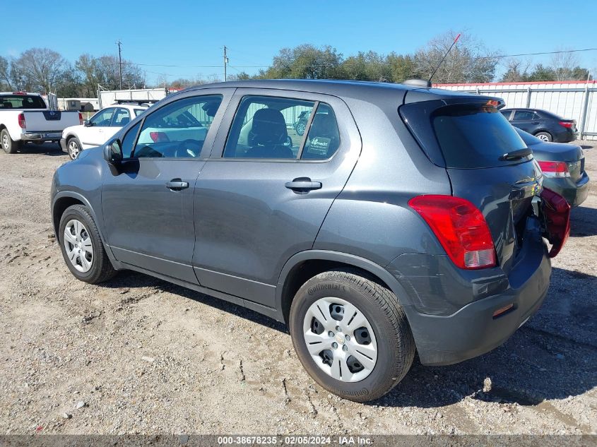 2016 Chevrolet Trax 1Ls VIN: 3GNCJKSB3GL116947 Lot: 38678235