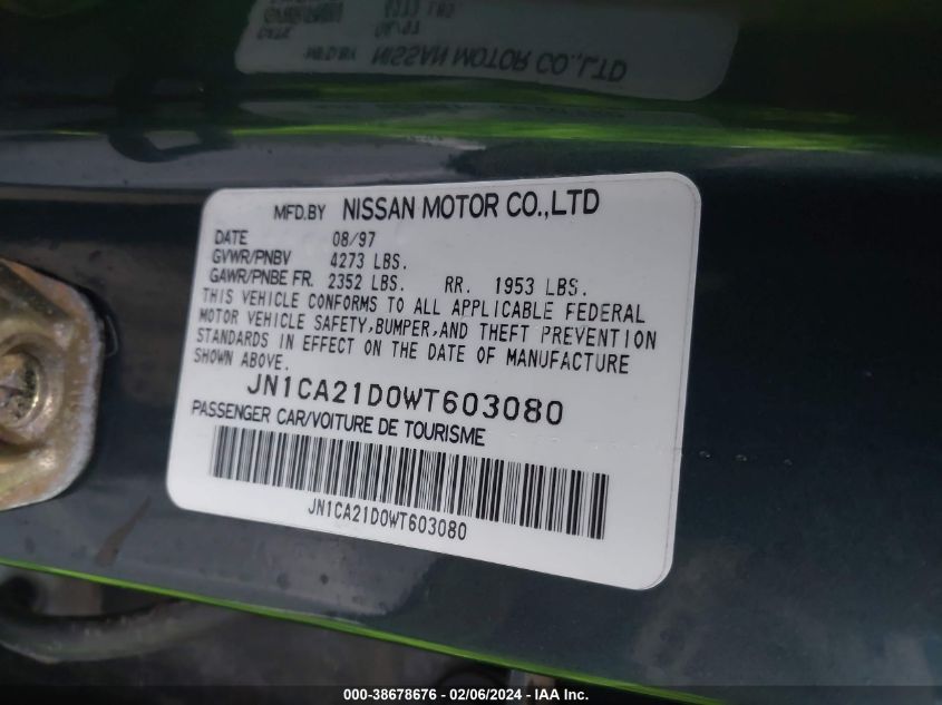 JN1CA21D0WT603080 1998 Nissan Maxima Gle/Gxe/Se