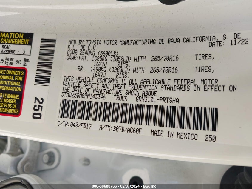 2023 TOYOTA TACOMA TRD OFF ROAD - 3TMDZ5BN8PM143346