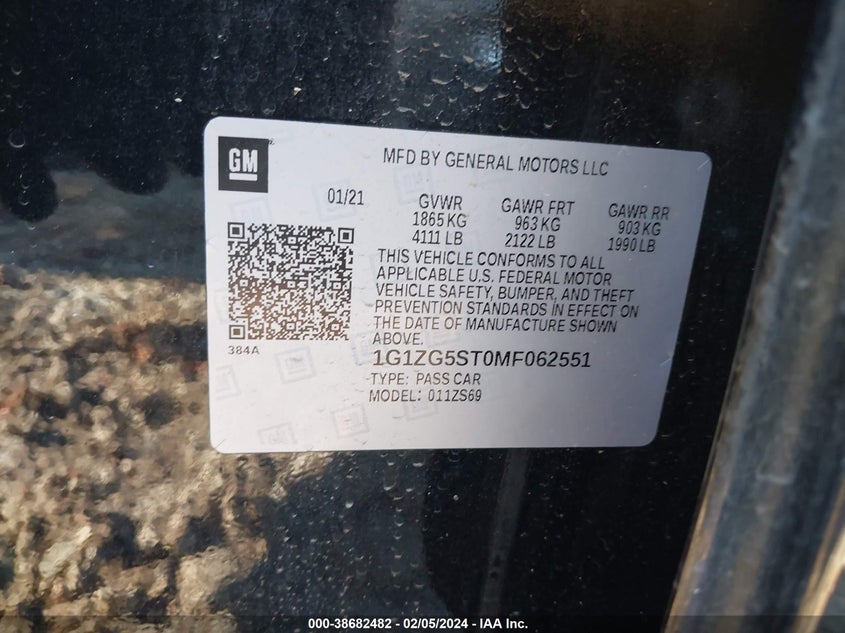 2021 CHEVROLET MALIBU RS - 1G1ZG5ST0MF062551