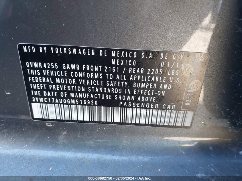 2016 VOLKSWAGEN GOLF SPORTWAGEN TSI S 4-DOOR - 3VWC17AU0GM516920