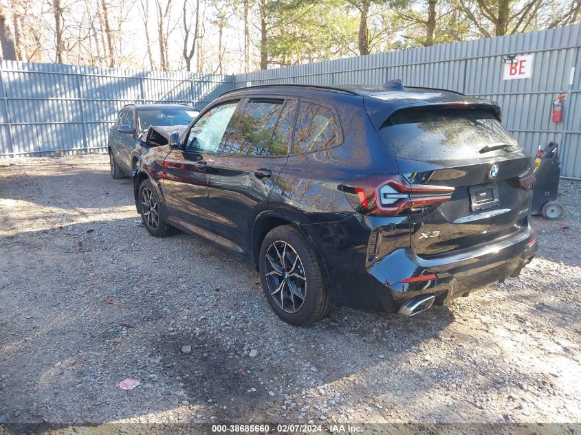 2022 BMW X3 xDrive30I VIN: WBX57DP03NN148963 Lot: 38685660