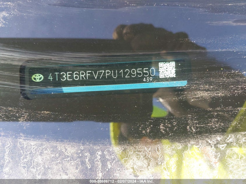VIN 4T3E6RFV7PU129550 2023 TOYOTA RAV4 XSE