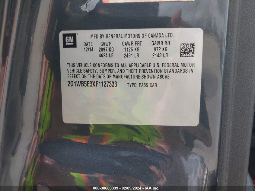 2015 CHEVROLET IMPALA LIMITED LT - 2G1WB5E3XF1127333