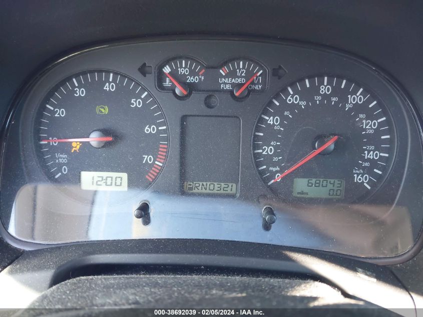 2001 Volkswagen Jetta Gls VIN: 3VWSK69M11M131851 Lot: 38692039