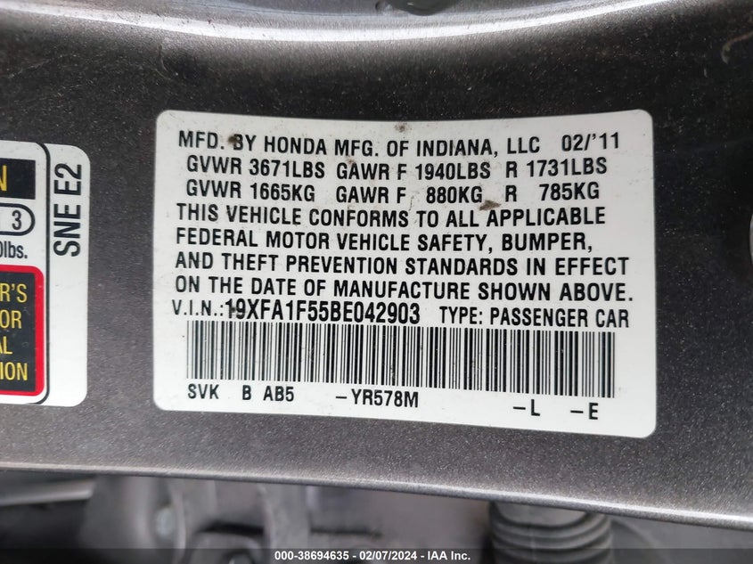 VIN 2HGFC2F50JH514137 2018 HONDA CIVIC LX