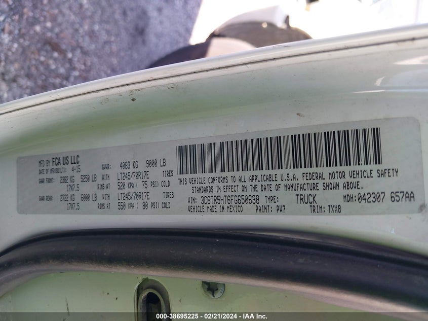 2015 RAM 2500 TRADESMAN - 3C6TR5HT6FG650638