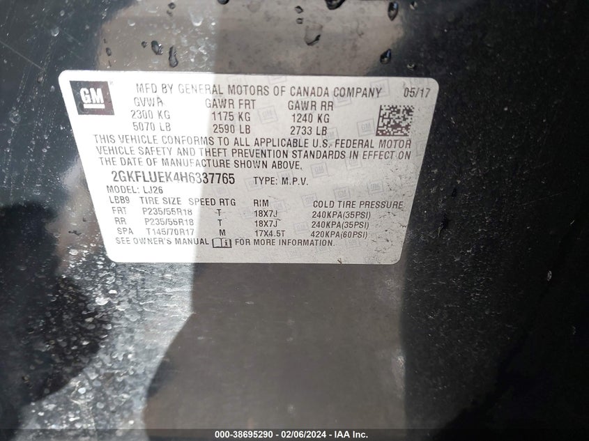 2017 GMC TERRAIN SLT - 2GKFLUEK4H6337765