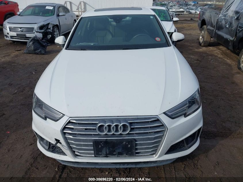 2019 Audi A4 45 Premium VIN: WAUDNAF40KA031052 Lot: 38696220