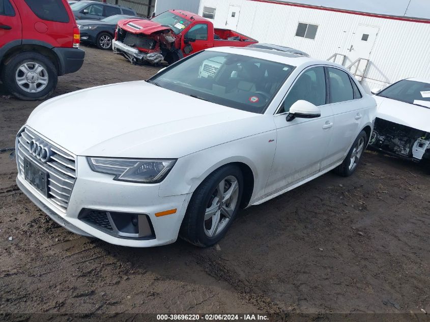 2019 Audi A4 45 Premium VIN: WAUDNAF40KA031052 Lot: 38696220