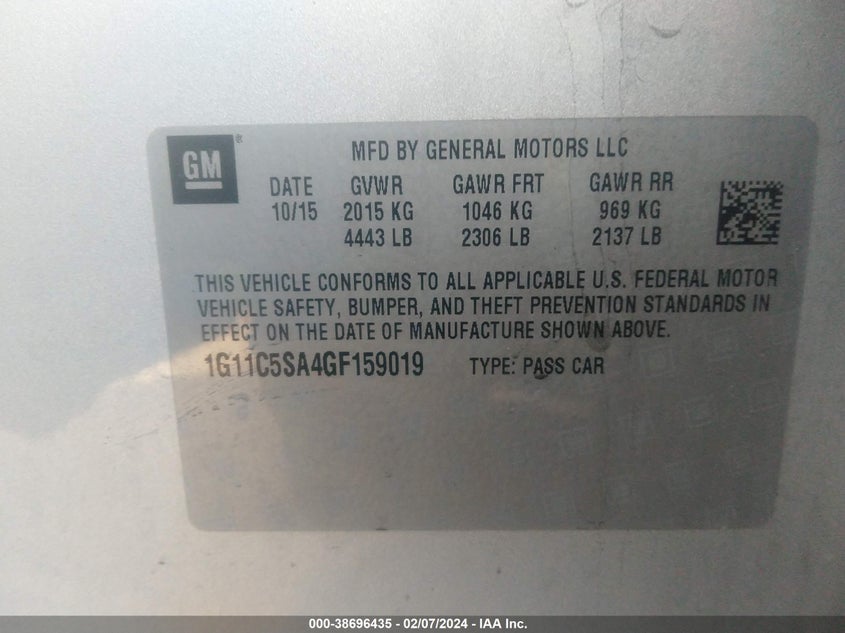 2016 CHEVROLET MALIBU LIMITED LT - 1G11C5SA4GF159019