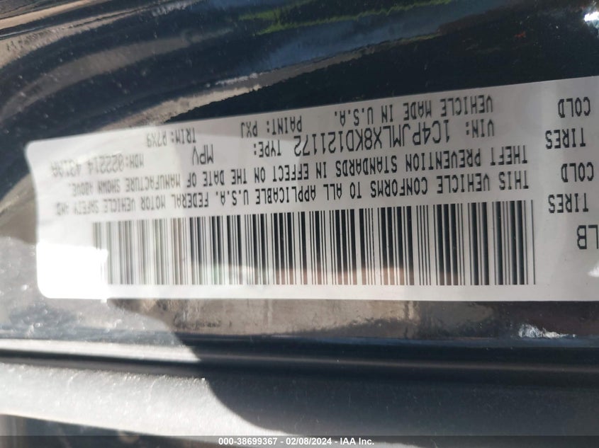 VIN 1C4PJMLX8KD121172 2019 JEEP CHEROKEE LATITUDE PLUS 4X4
