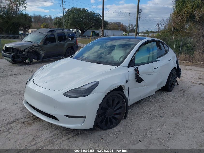 2023 Tesla Model Y Awd/Performance Dual Motor All-Wheel Drive VIN: 7SAYGDEF0PF743789 Lot: 38699858