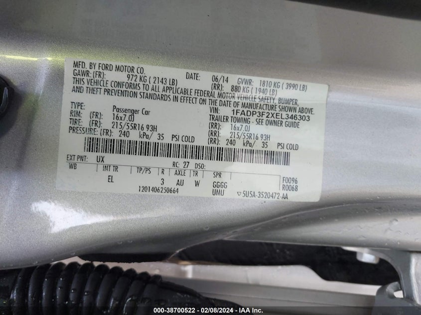 2014 FORD FOCUS SE - 1FADP3F2XEL346303