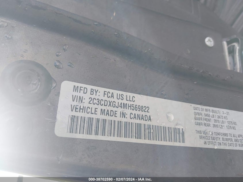 2021 DODGE CHARGER SCAT PACK - 2C3CDXGJ4MH569822