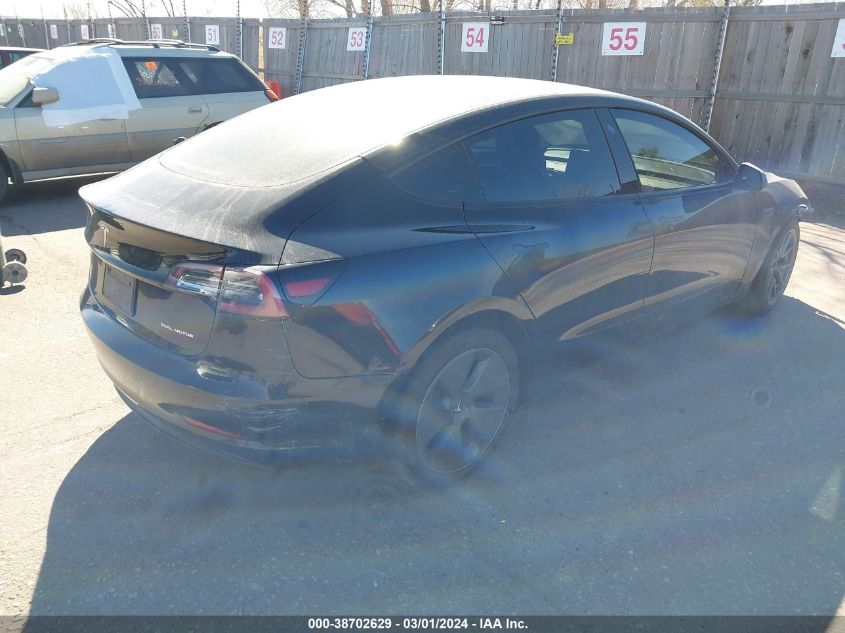 2022 Tesla Model 3 Long Range Dual Motor All-Wheel Drive VIN: 5YJ3E1EB1NF161318 Lot: 39179440