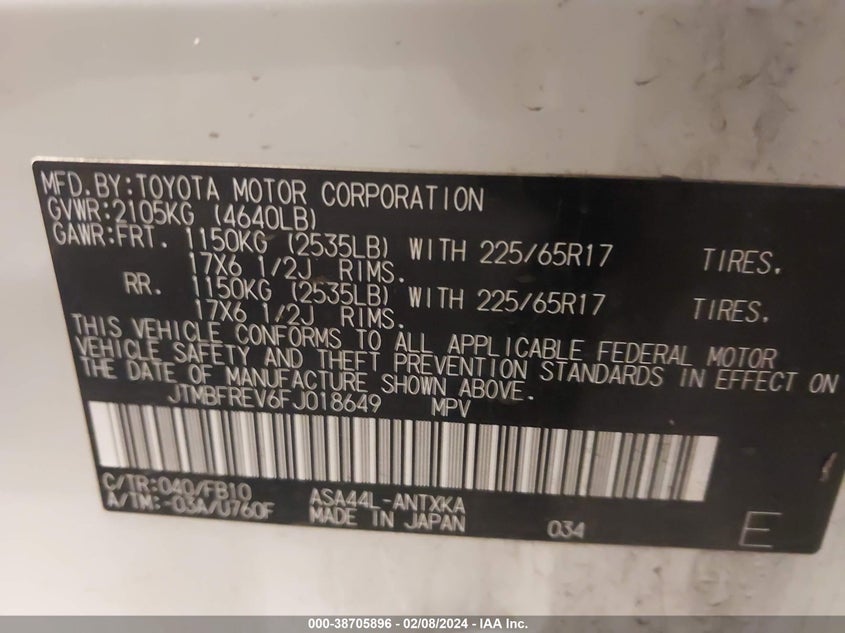 2015 TOYOTA RAV4 LE - JTMBFREV6FJ018649