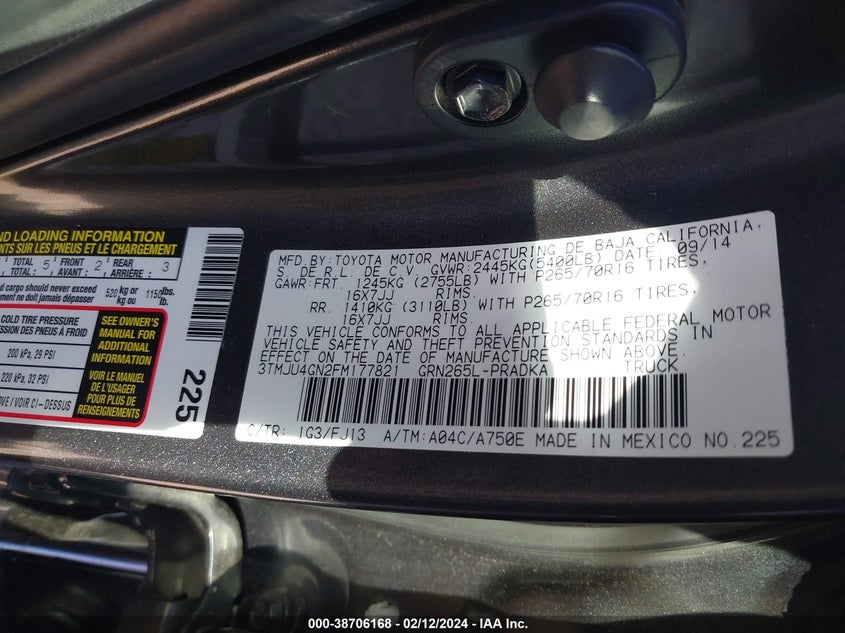 2015 TOYOTA TACOMA DOUBLE CAB PRERUNNER - 3TMJU4GN2FM177821