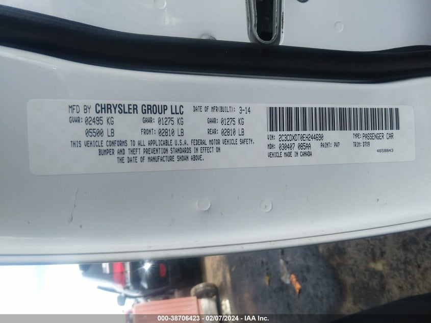 2014 DODGE CHARGER R/T - 2C3CDXDT0EH244690