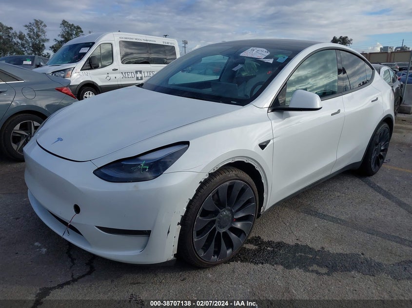 VIN 7SAYGDEF1NF324668 2022 TESLA MODEL Y PERFORMANCE DUAL MOTOR ALL-WHEEL DRIVE