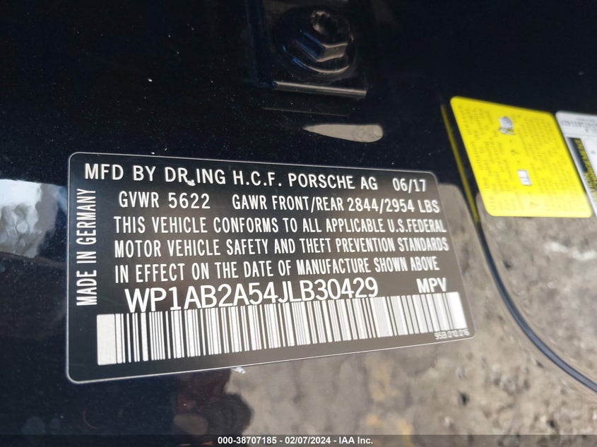 2018 PORSCHE MACAN S - WP1AB2A54JLB30429