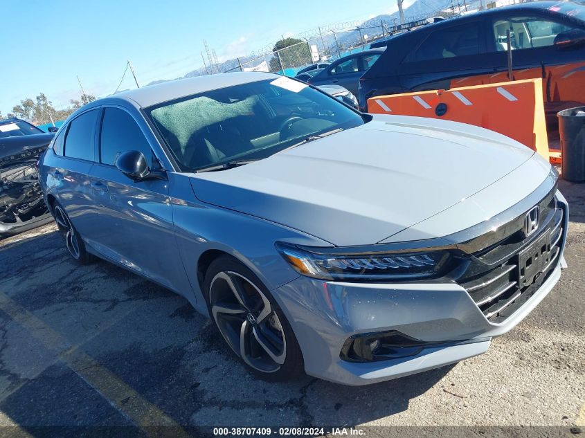 2022 Honda Accord Sport VIN: 1HGCV1F37NA123500 Lot: 38707409