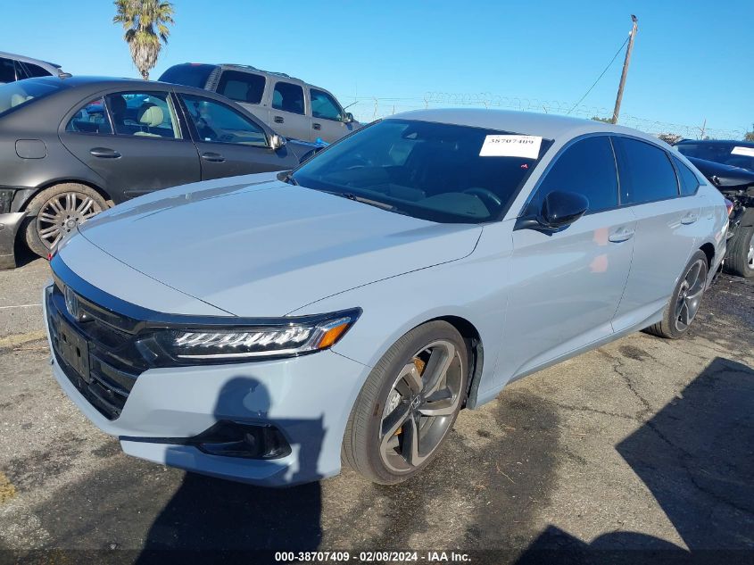 2022 Honda Accord Sport VIN: 1HGCV1F37NA123500 Lot: 38707409