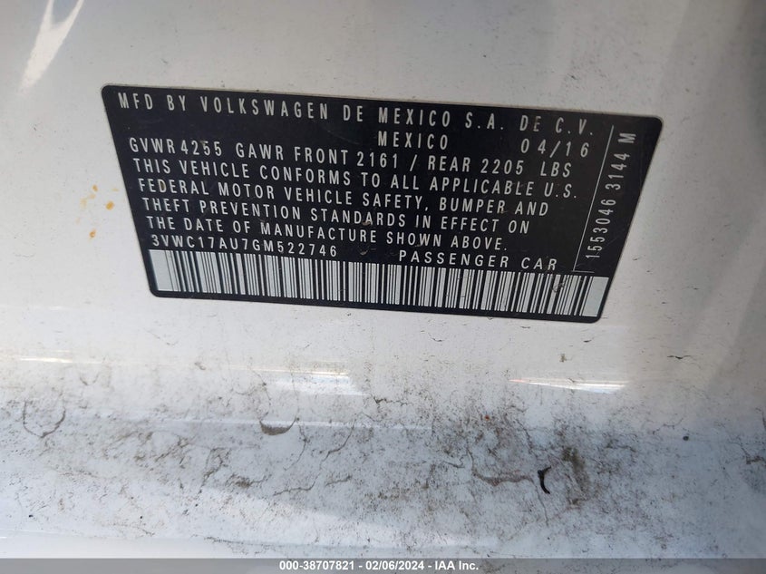 2016 VOLKSWAGEN GOLF SPORTWAGEN TSI LIMITED EDITION - 3VWC17AU7GM522746