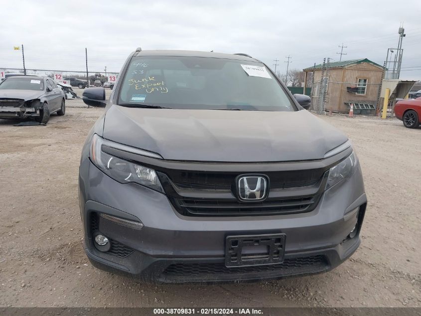 2022 Honda Pilot 2Wd Special Edition VIN: 5FNYF5H2XNB033858 Lot: 38709831