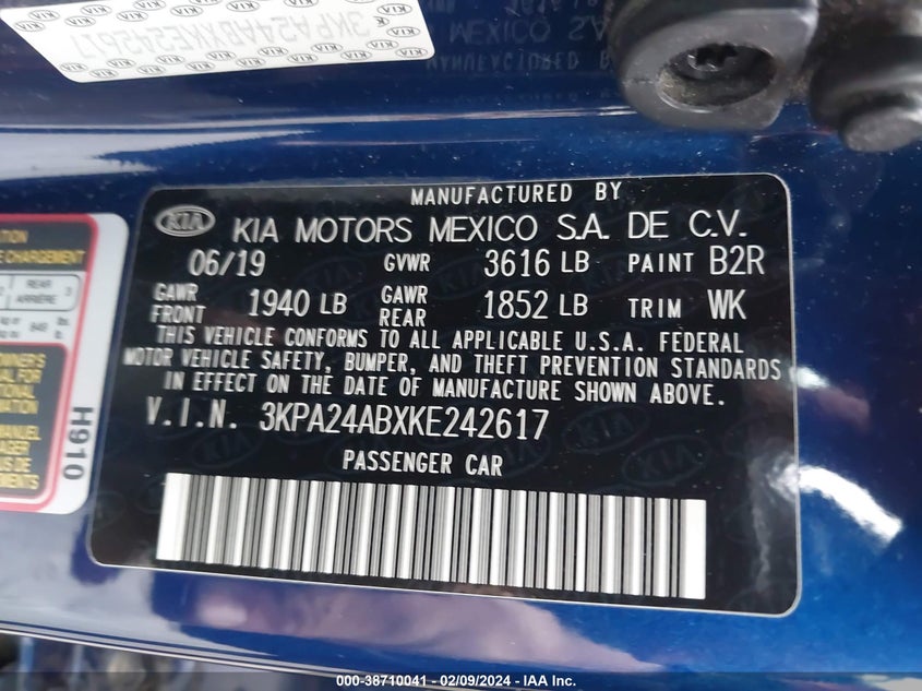 2019 KIA RIO S - 3KPA24ABXKE242617