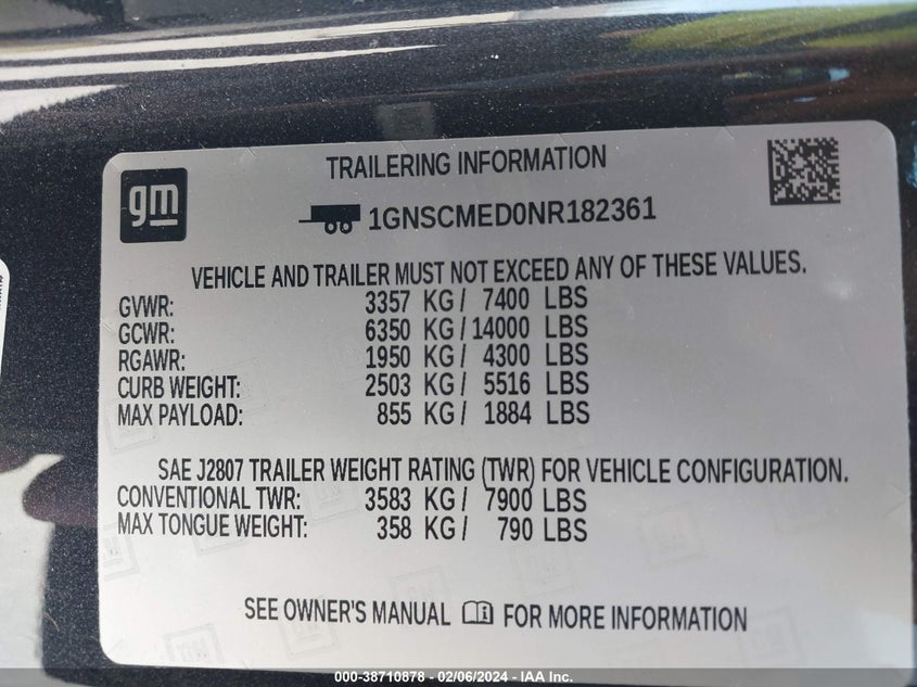 2022 CHEVROLET TAHOE 2WD LS - 1GNSCMED0NR182361