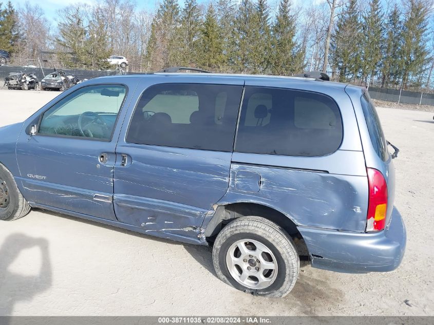 1999 Nissan Quest Gle/Gxe/Se VIN: 4N2XN11T7XD822907 Lot: 38711035