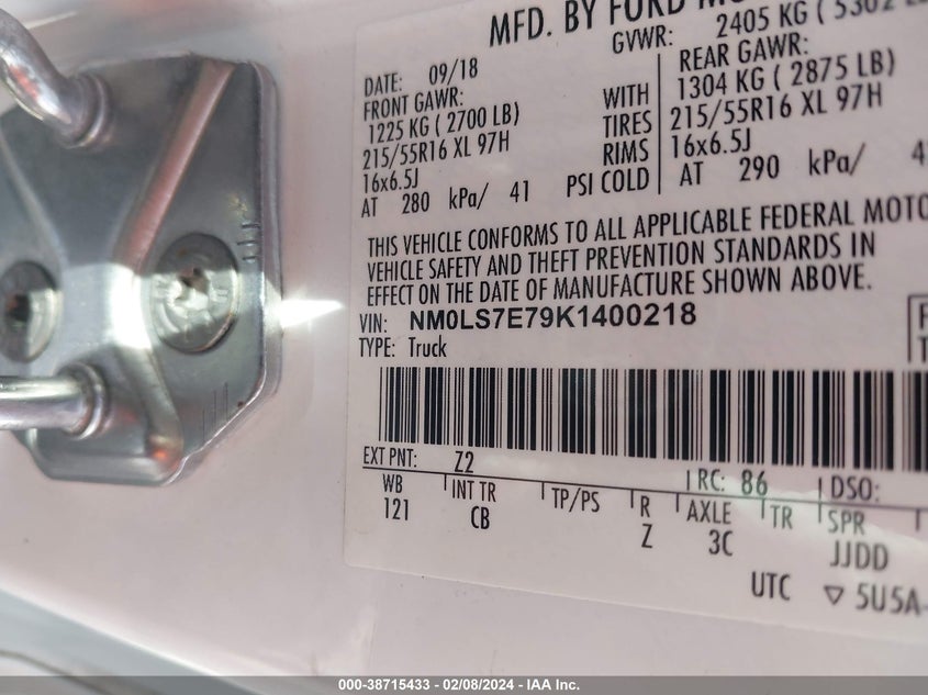 2019 FORD TRANSIT CONNECT XL - NM0LS7E79K1400218