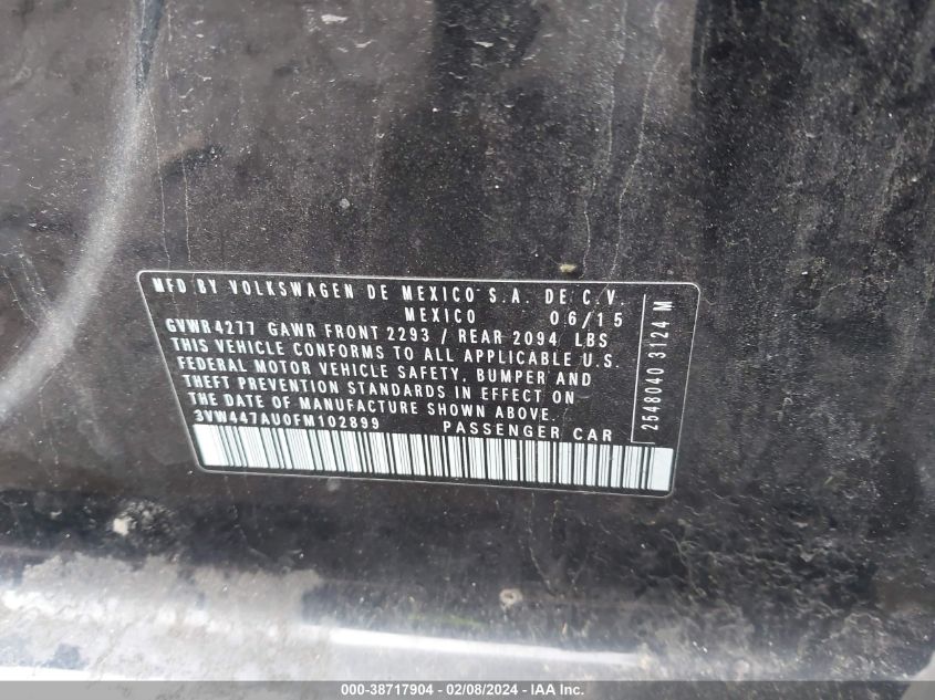 2015 VOLKSWAGEN GOLF GTI 2.0T SE W/PERFORMANCE PACKAGE 4-DOOR - 3VW447AU0FM102899