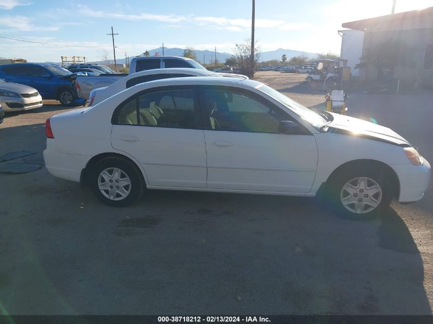 2003 Honda Civic Lx VIN: 2HGES16653H580851 Lot: 38718212