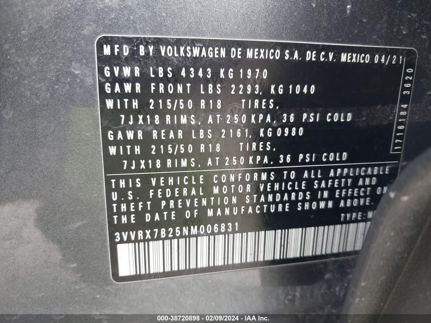 2022 VOLKSWAGEN TAOS 1.5T SE - 3VVRX7B25NM006831