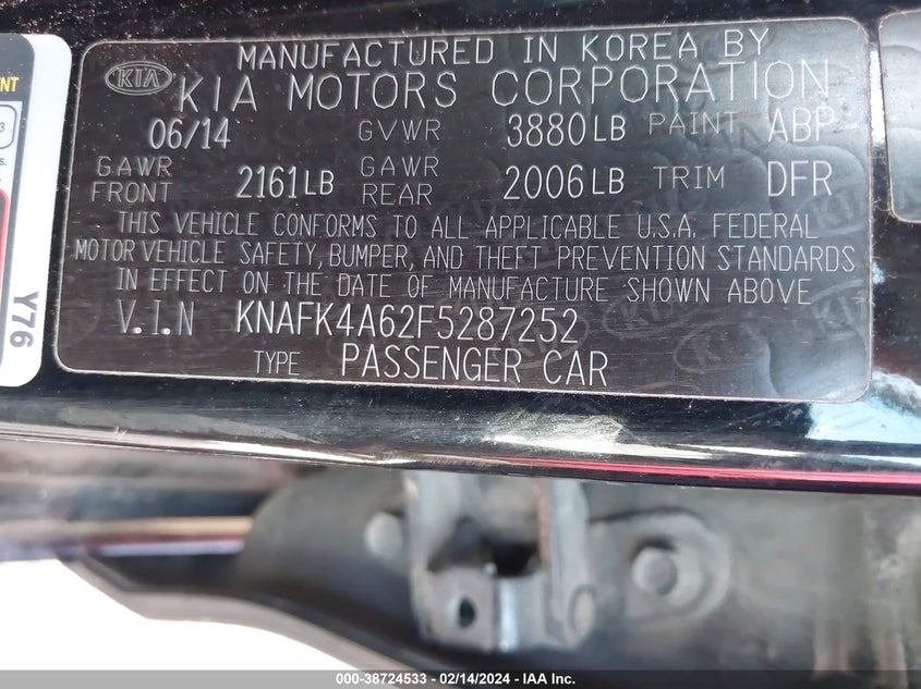 2015 KIA FORTE LX - KNAFK4A62F5287252