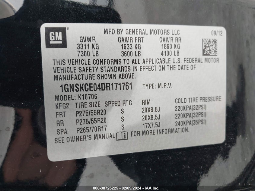 2013 CHEVROLET TAHOE LTZ - 1GNSKCE04DR171761