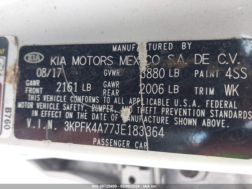 2018 KIA FORTE LX - 3KPFK4A77JE183364