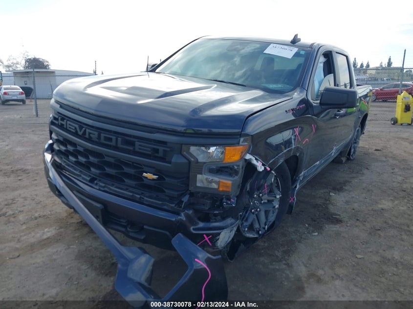 VIN 1GCPDBEK8NZ556200 2022 CHEVROLET SILVERADO 1500 4WD  SHORT BED CUSTOM