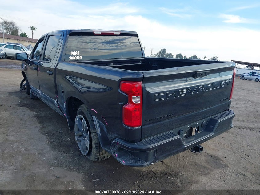VIN 1GCPDBEK8NZ556200 2022 CHEVROLET SILVERADO 1500 4WD  SHORT BED CUSTOM