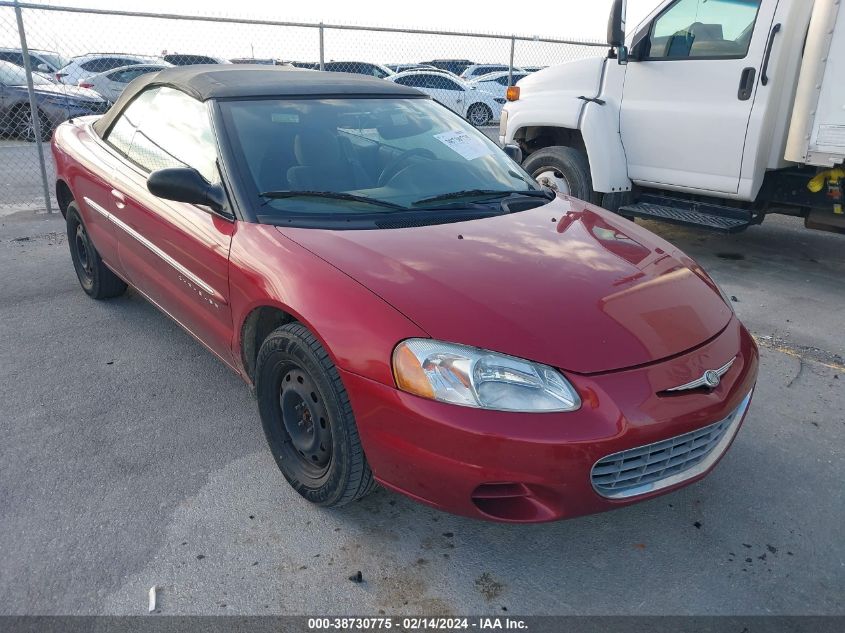 2001 Chrysler Sebring Lx VIN: 1C3EL45U41N692451 Lot: 38730775