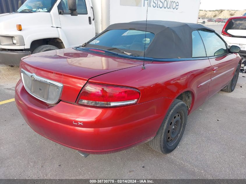 2001 Chrysler Sebring Lx VIN: 1C3EL45U41N692451 Lot: 38730775