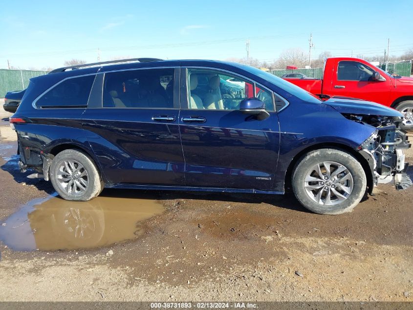2021 Toyota Sienna Xle VIN: 5TDYRKEC0MS037477 Lot: 38731893