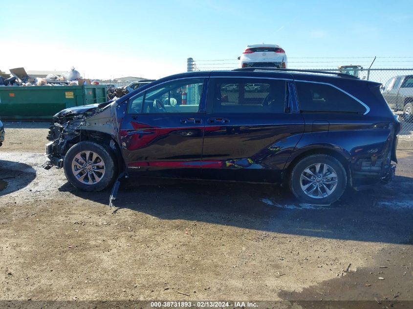 2021 Toyota Sienna Xle VIN: 5TDYRKEC0MS037477 Lot: 38731893