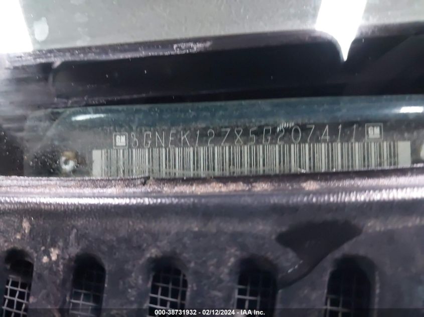 2005 Chevrolet Avalanche 1500 Z71 VIN: 3GNEK12Z85G207411 Lot: 38731932